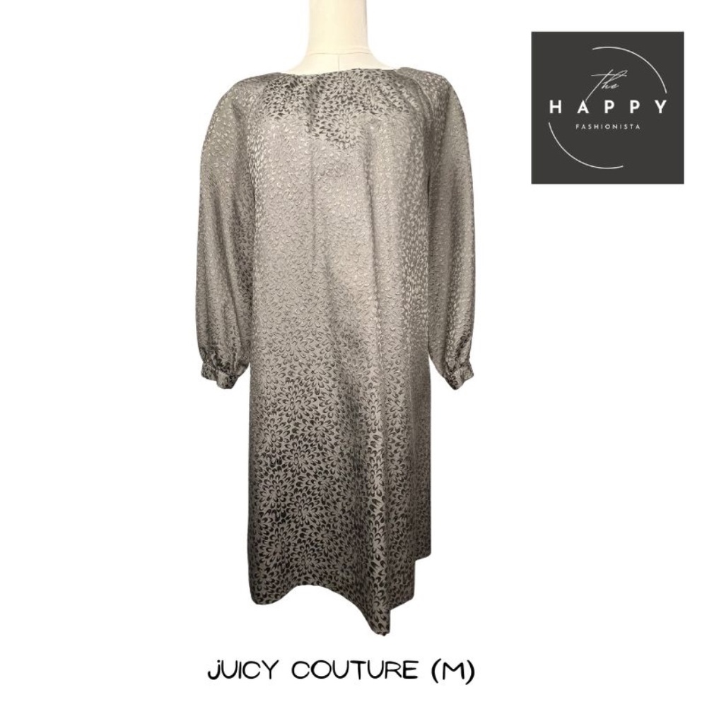 Juicy Couture Gray Patterned A-Line Dress (M)